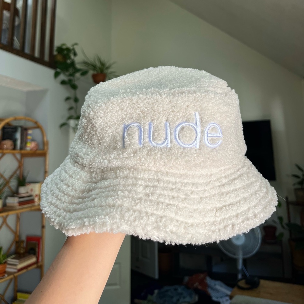 NUDE Cream Textured Bucket Hat 🤍